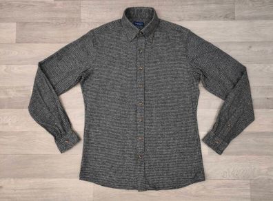 Proper Cloth Button Down Houndstooth Shirt Mens Medium Slim Fit