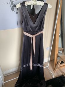 Vera Wang Mocha Bridesmaid Dress with Belt Size 10-12