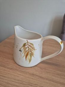 Handcrafted South African Ceramic Jug / Vase Botanical Design in Earthy Tones