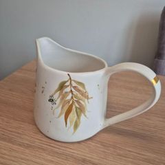 Handcrafted South African Ceramic Jug / Vase Botanical Design in Earthy Tones