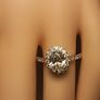 14ct White Gold Oval Brilliant Cut Lab Diamond Ring with a Halo of Diamonds Image 2
