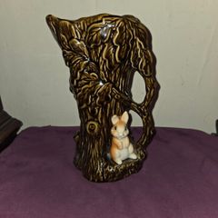1960's Sylvac Rabbit in Oak Tree Jug/Vase