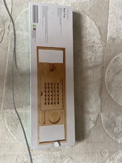 Wooden bath tray