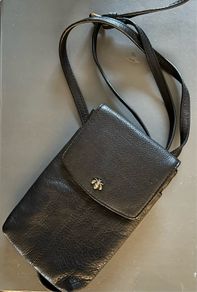 New Fatface leather phone bag - Black Bee