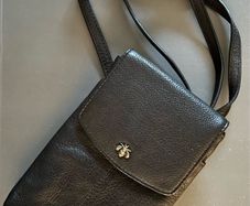 New Fatface leather phone bag - Black Bee