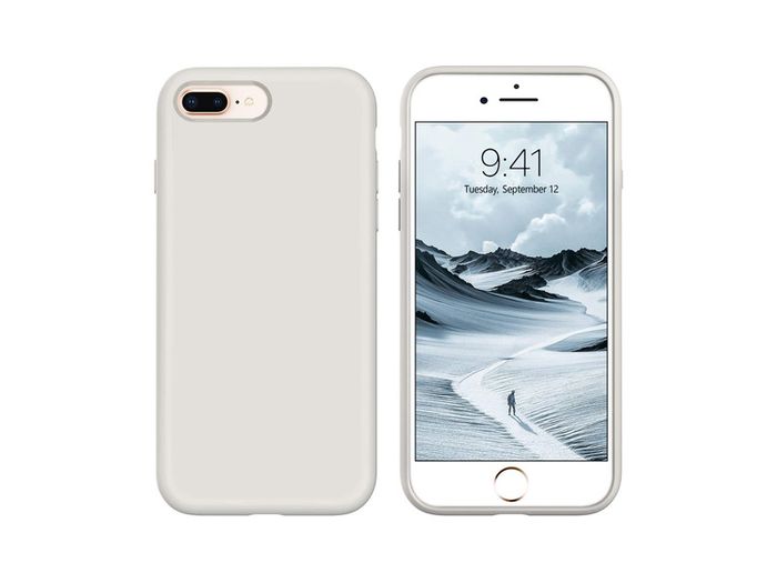 Liquid Silicone Case For iPhone 8 Plus / 7 Plus Luxury Thin Soft Phone Cover New Grey - FHT07IP8PLK