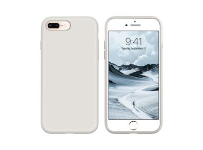 Liquid Silicone Case For iPhone 8 Plus / 7 Plus Luxury Thin Soft Phone Cover New Grey - FHT07IP8PLK
