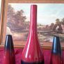 Rocha.John Rocha 17.25 Inches Tall Glazed Ceramic Vase Made In Portugal And Pair Of Siding Vases Image 2