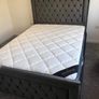 New 4'6" Grey Plush Bumper bed & MemoryFoam Orthopedic Mattress Image 2