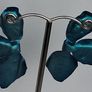 Iridescent Metallic Teal Irregular Petal Earrings Image 9