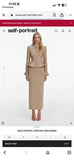 Self-portrait gold long dress