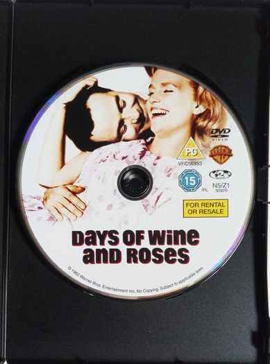 Days Of Wine And Roses [1962] Jack Lemon & Lee Remick, Charles Bickford & Jack Klugman [1xDVD Movie]