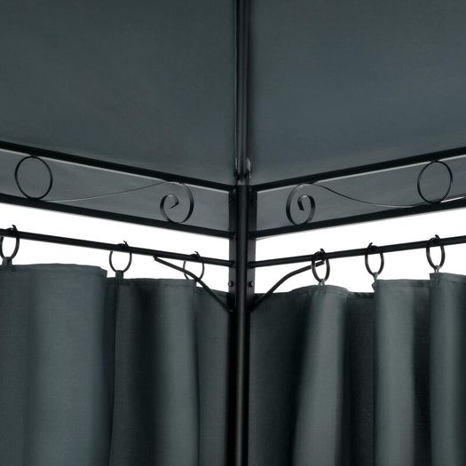 3 x 4m Metal Garden Gazebo with Side Curtains Water-Repellent UV50+ Outdoor Gazebo