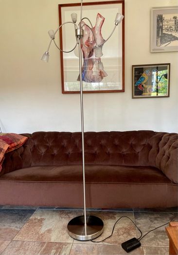 Rare IKEA Kryssbo Medusa Tentacle Jellyfish Stainless Floor Dimmer Accent Lamp