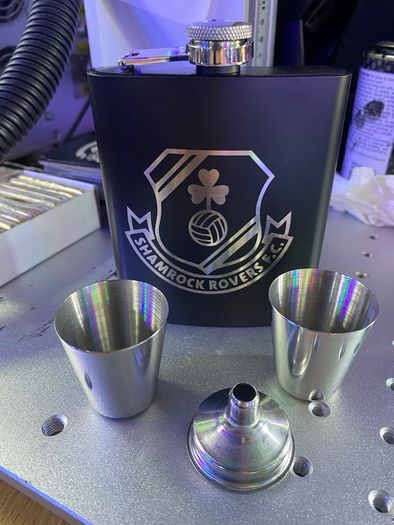 shamrock rovers whiskey hip flask