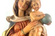 Vintage wooden Madonna and baby Jesus figurine