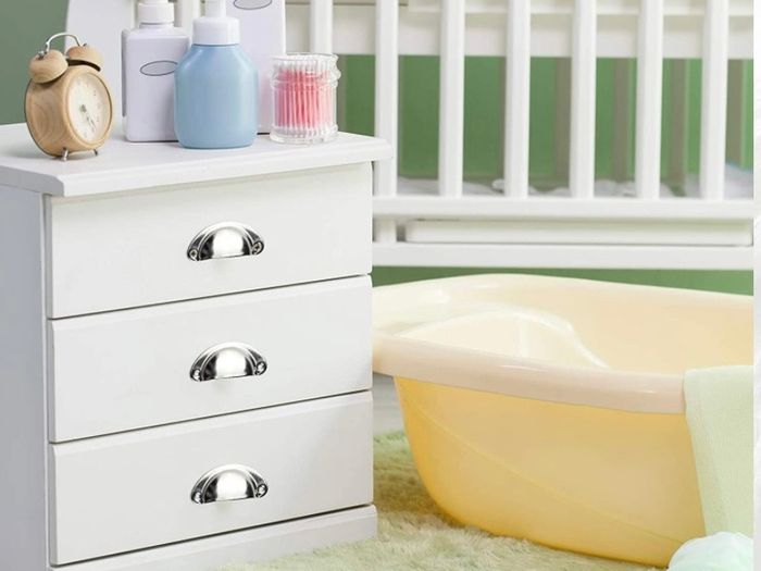 24 Pieces Retro Metal Kitchen Drawer Cabinet Door Handle with 48 Pieces Screws Furniture Knobs Shell Cup Semicircle Pull Knob Handle for Cupboard, Door, Drawer Silver (FREE POSTAGE)