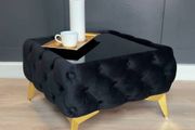 Luxury Velvet Chesterfield Coffee Table 63x63x35cm Square Velvet