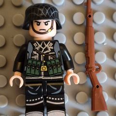 Lego compatible, military figures, German infantry. 15 figures plus rifles.