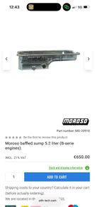B-Series Moroso High capacity B-Series baffled sump