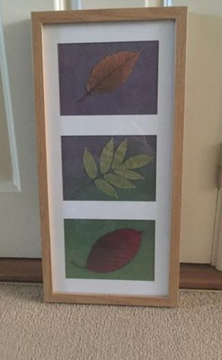 Handmade dry leaves picture