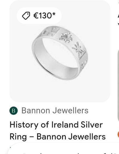 sterling silver history of Ireland ring