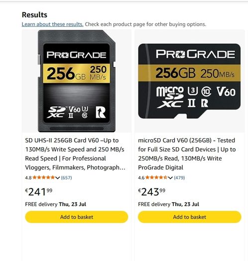 Prograde 256GB V60 SD Card