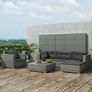 6 Piece Garden Lounge Set with Cushions Poly Rattan Grey Image 3