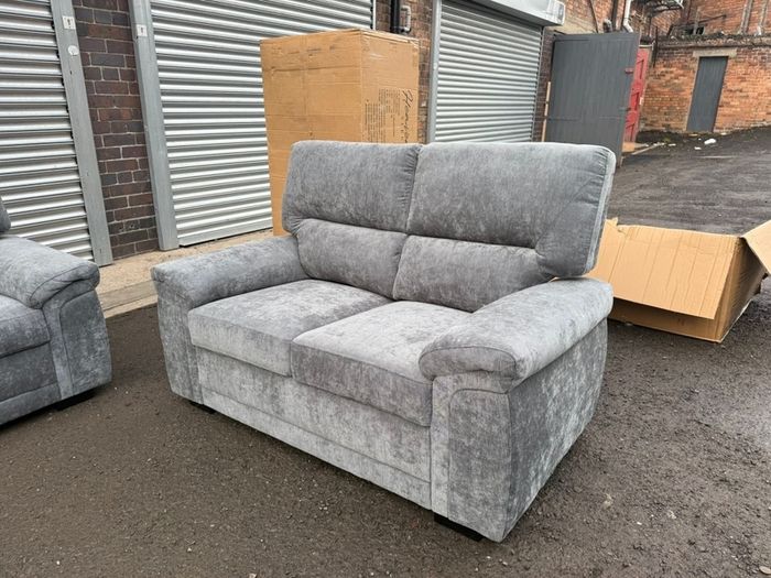 3+2 Bromley Gretal Grey Fabric Sofa Set