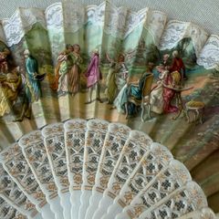 Vintage Rococo Folding Hand Fan - Cottagecore/ Wedding Decor
