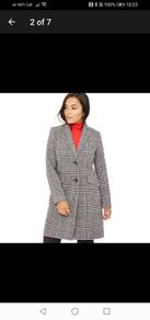 ladies check coat UK 10