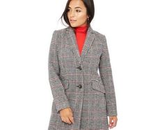 ladies check coat UK 10