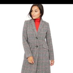 ladies check coat UK 10