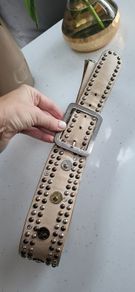 VERA PELLE (Genuine Leather) Boho Studded Belt