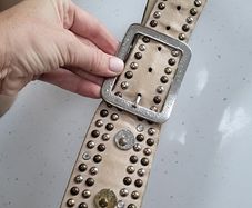 VERA PELLE (Genuine Leather) Boho Studded Belt