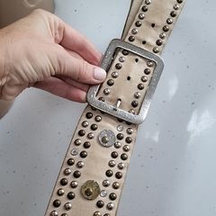 VERA PELLE (Genuine Leather) Boho Studded Belt