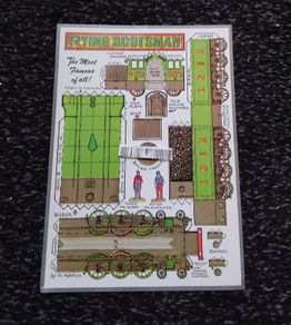 The Flying Scotsman : Vintage Fiddlers Green Cut Out Steam Engine Model Postcard - 1: 60 Scale