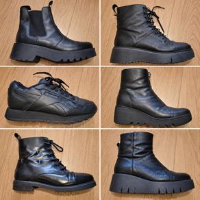 6-Pair Premium Shoe & Boot Lot Size EU 39 (Fly London, Wonders, INCH2 & Reebok)