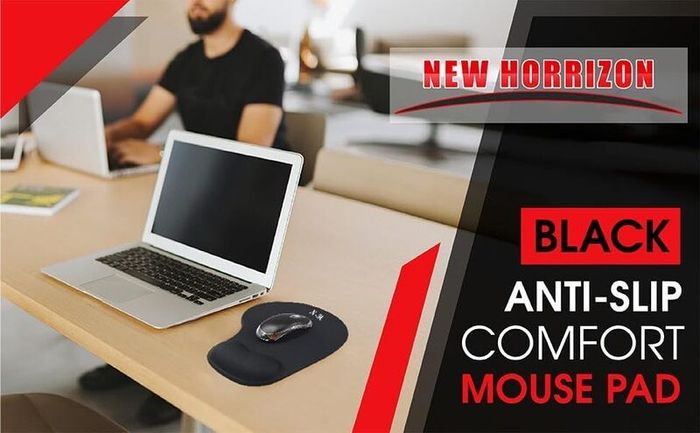 Mouse Mat Black Anti-slip Comfort Mouse Pad Mat With Gel Foam Rest Wrist Support For Pc Laptop - Compatible With Laser And Optical Mice
