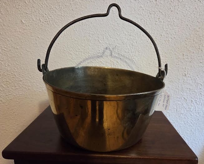 Antique Heavy Brass Hanging Pot