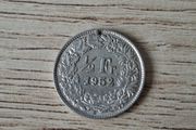 Switzerland 1952 Coin, 1/2 Franken / 1/2 Franc, Silver - free standard postage
