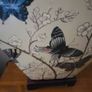 Vintage Ceramic Table Lamps with Cherry Blossom and Butterfly Pattern Image 3