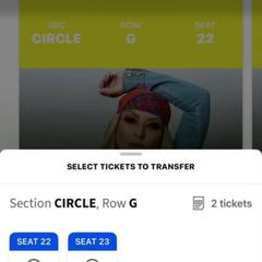 2 seated tickets to Anastacia