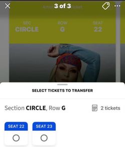 2 seated tickets to Anastacia