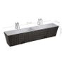 Balcony Trapezoid Rattan Planter Set 80 cm 2 pcs Black Image 7