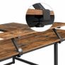 New L-Shaped Computer Writing Workstation PC Corner Desk With Monitor Stand (Brown) - FREE P&P Image 5