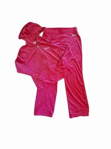 Juicy Couture y2k hot pink velour/rhinestone Tracksuit