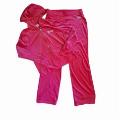 Juicy Couture y2k hot pink velour/rhinestone Tracksuit