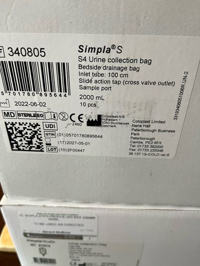 urinary bags.