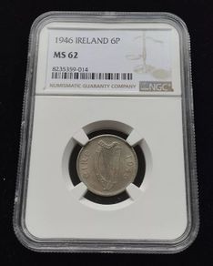 Ireland 1946 | Irish 6p | 6 Pence | Wolfhound | KM.13a | MS 62